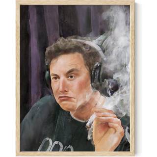 Haus og nuancer elon musk indrammet v?gkunst - indrammede meme plakater trippy plakater til fyre elon musk ryger indrammet v?gkunst sjove cool pl