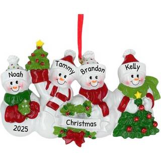 Personaliserede Family Christmas Ornamenter - Brugerdefinerede ornamenter Familie p? 4 julepynt 2024 Tilpasset snemandfamilie p? 4 h?ngende julep
