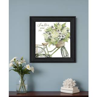 Spred din gl?de med blomster sort indrammet print v?gkunst