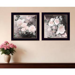 S?t med to noir roser sort indrammet printv?gskunst