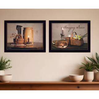 S?t med to fantastiske Grace Americana Black Framed Print Wall Art