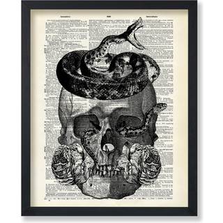 Plakat Master Dictionary Art Plakat - Skull Snakes and Roses Print - Skeleton Art - Snake Art - Flower Art - Gift til ham hende - Gotisk indretni