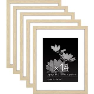 AMERICANFLAT 11X14 Billedramme med poleret plexiglass - s?t af 5 - Brug som 8x10 ramme med Mat eller 11x14 ramme uden Mat - Galleria Collection -