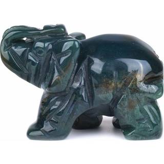 Udsk?rne gr?nlig indisk agat ?delsten elefant helende v?rge statue figur h?ndv?rk 2 tommer