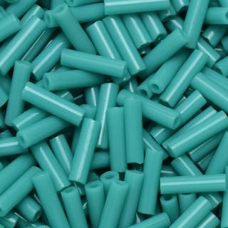 Miyuki bugle perler st?rrelse #2 6mm 17 gram r?r uigennemsigtig turkis gr?n