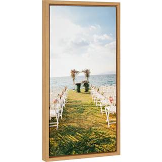 Kate og Laurel Custom trykt indrammet l?rred v?gkunst 14x26.5 Natural Sylvie Personal Canvas Print med dine fotos til sovev?relse eller stue gall