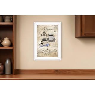 Sit Long Talk meget hvid indrammet print k?kkenv?gskunst