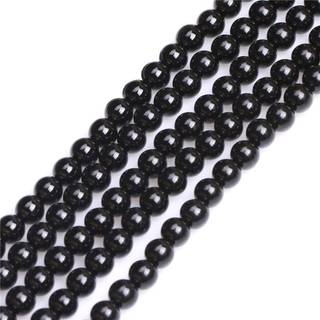 Joe Foreman Black Agate perler til smykker, der fremstiller naturlige semi -dyrebare ?delsten 6mm rund streng 15 """"