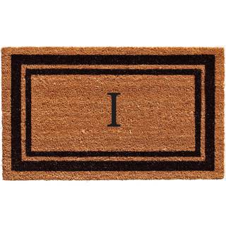 Calloway Mills 152961830i Black Border 18 """" X 30 """" Monogram Doormat (Letter I)