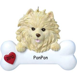 Personaliserede hunde julepynt 2024 - Juledog knogler pomeranian ornament gaver til hundeelskere hunde f?rste julepynt 2024 Tilpassede hunde gave