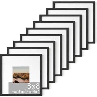 Haus og nuancer sæt på 9 8 x 8 billedrammer - sorte rammer til galleri væg firkantede billedrammer 8x8 rammer sorte fotorammer 8x8 billedrammer f