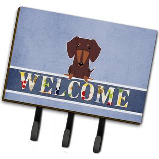 """" Caroline's Treasures Dachshund Chocolate Welcome Wall Hook Triple Multicolor """"