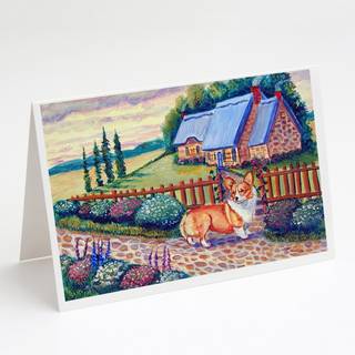 Pembroke Corgi på hytten lykønskningskort og konvolutter pakning på 8