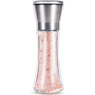 Bluesnail rustfrit stål manual greb glas salt peber grinder krydderflaske (7.5 """" sølv)
