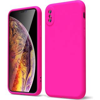 OAKXCO til iPhone X Case/iPhone 10 XS Telefonkasse Liquone Silicone Neon Light Farge Farve Tynd slank blød gummi gel Matte tpu almindelig enkel d