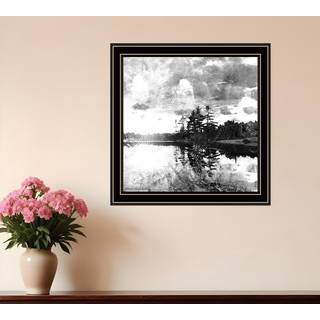 Lakeside Pines Black Framed Print Wall Art