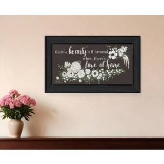 K?rlighed derhjemme sort indrammet print v?gkunst