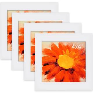 Aevete 4x4 Billedrammer hvidt tr? firkantet ramme til bordplads v?g