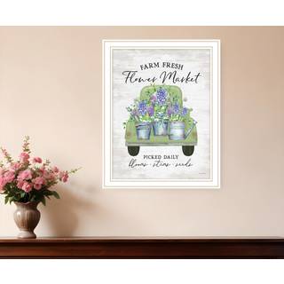 Blomstermarked Hyacinths Hvid indrammet printv?gskunst