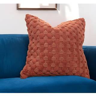 20 """" Terra Cotta Cotton Throw Pillow med tekstur