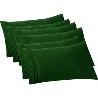 Elegant komfort 6-pakke solid pillowcases 1500 Premium Hotel Quality Microfiber-Glat vævet rynke og pletbestandig let slip-on 6-delt sæt standard