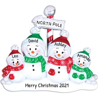 Personaliserede Family Christmas Ornamenter - Brugerdefinerede ornamenter Familie p? 4 julepynt 2024 Tilpasset familie p? 4 ornamenter julesnowma