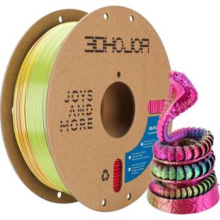 3dhojor Silk Pla-filament 1,75 mm r?d gul bl? tredobbelt farve Pla 3D-printerfilament 3 i 1 coextrusion 1 kg spole (2,2 lbs) 3D-udskrivning af fi