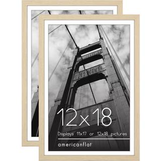 AmericanFlat 12x18 plakatramme med poleret plexiglass - S?t med 2 - Brug som 11x17 ramme med Mat eller 12x18 ramme uden Mat - Galleria Collection