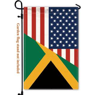 Jamaica USA Friendship Garden Flag 12x18 I Heavy Duty Jamaican America Us Outdoor Banner til gårdhave med dobbelt side