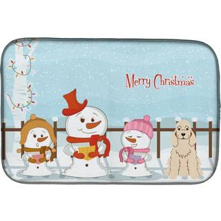 """" Caroline's Treasures Merry Christmas Carolers Cocker Spaniel Buff Dish Drying Mat 14 """" """" X 21 """" """" """"