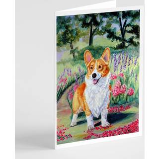 Pembroke Corgi Springtime lykønskningskort og konvolutter pakning af 8