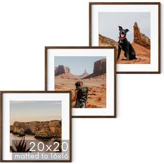 Haus og nuancer 20x20 rammer - firkantede billedrammer 20x20 sæt med 3 stykker ramme firkantede rammer 20x20 billedramme valnød billedrammer til