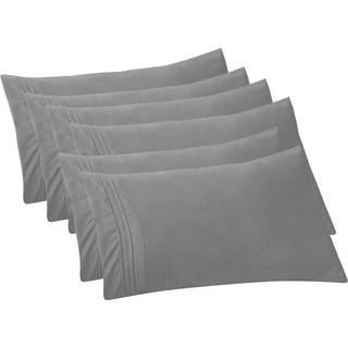 Elegant komfort 6-pack solid pillowcases 1500 Premium Hotel Quality Microfiber-Glat vævet rynke og pletbestandig let slip-on 6-delt sæt King Pill