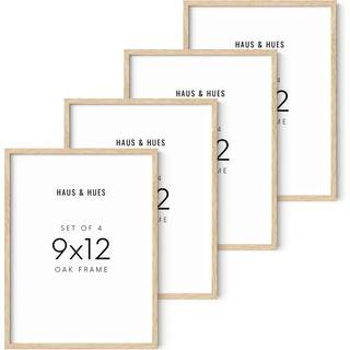 Haus og nuancer Sæt på 4 9x12 Billedramme - 9x12 Frame Træbillede Rammer 12x9 Billeder Ramme Indstil naturlige trærammer 9 x 12 Billeder i bulktr