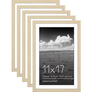 AMERICANFLAT 11X17 Billedramme med poleret plexiglass - S?t med 5 - Brug som 9x15 ramme med Mat eller 11x17 ramme uden Mat - Galleria Collection