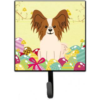 """" Caroline's Treasures Easter Eggs Papillon Red White Wall Hook Small Multicolor """"