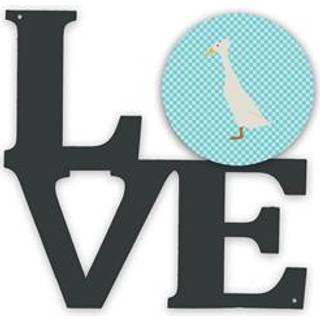 """" Caroline's Treasures Bali Duck Blue Check Metal Artwork Love Wall-Decor multicolor """"