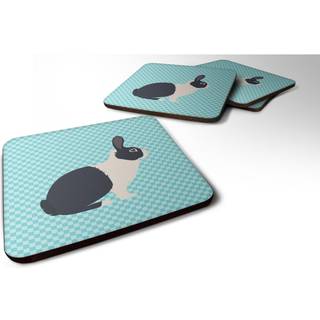 """" Caroline's Treasures Dutch Rabbit Blue Check Decorative Coasters 3.5 Multicolor """"