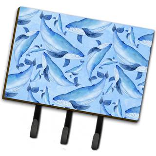 """" Caroline's Treasures Watercolor Nautical Whales Wall Hook Triple Multicolor """"