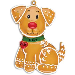 Personaliseret hunde ornament 2024 - Gingerbread cookie hund juledekorationer brugerdefinerede hund ornamenter til juletræ 2024 Tilpassede hunde