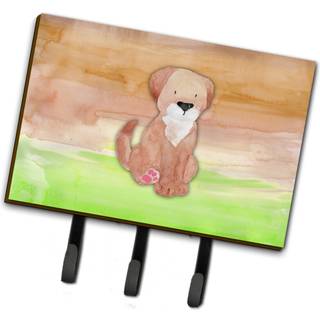 """" Caroline's Treasures Dog Green og Brown Watercolor Wall Hook Triple Multicolor """"