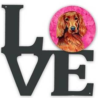 """" Caroline's Treasures Pink Irish Setter Metal Artwork Love Wall-decor multicolor """"