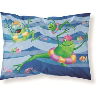 """" Caroline's Treasures Frogs Swimming Fabric Standard Pillowcase APH0089Pillowcase Multicolor """"