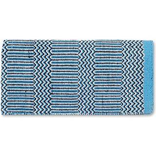 Mayatex turkis dobbelt v?vning 32x64 akrylblanding sadel t?ppe turq/sort/fl?de