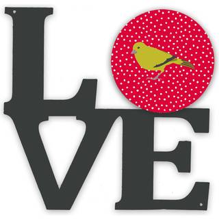 """" Caroline's Treasures London Canary Metal Artwork Love Wall-decor multicolor """"