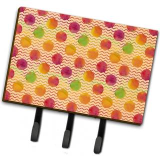 """" Caroline's Treasures Watercolor Rainbow Dots and Squiggles Wall Hook Triple Multicolor """"
