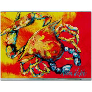"""" Caroline's Treasures MW1086PLMT Crab Hot Dang Fabric Placemat Multicolor """"