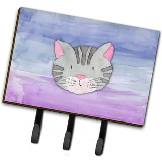 """" Caroline's Treasures Cat Face Watercolor Wall Hook Triple Multicolor """"