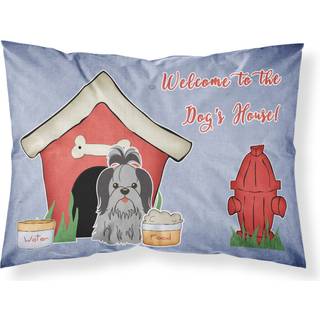 """" Caroline's Treasures Dog House Collection Shih Tzu Black Silver Fabric Standard Pillowcase BB2843Pillowcase Multicolor """"