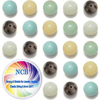 NCB 100pcs 10 mm blandetfarvet Amazonite perler Naturlige semi -dyrebare perler Runde glatte ?delstene L?s spacer perler Charms til halsk?der Arm